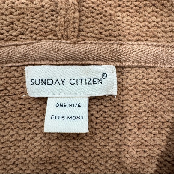 Sunday Citizen Nube Hooded Poncho Camel Tan Women's One Size Comfy Cozy Soft - Picture 7 of 13